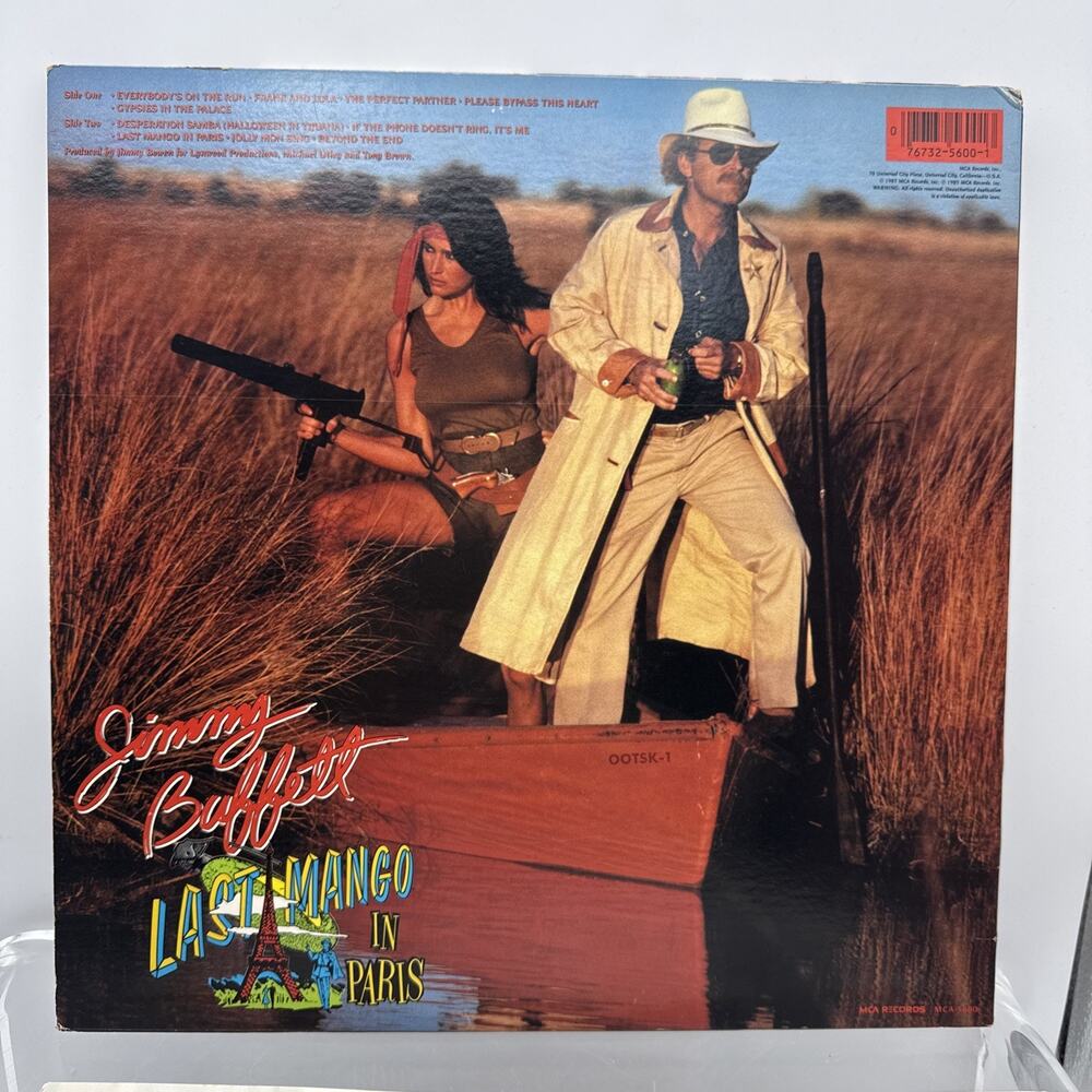 Jimmy Buffett Last Mango In Paris Vinyl 12” w/lyric sleeve MCA 5600 1985 VG+ - Picture 7 of 15